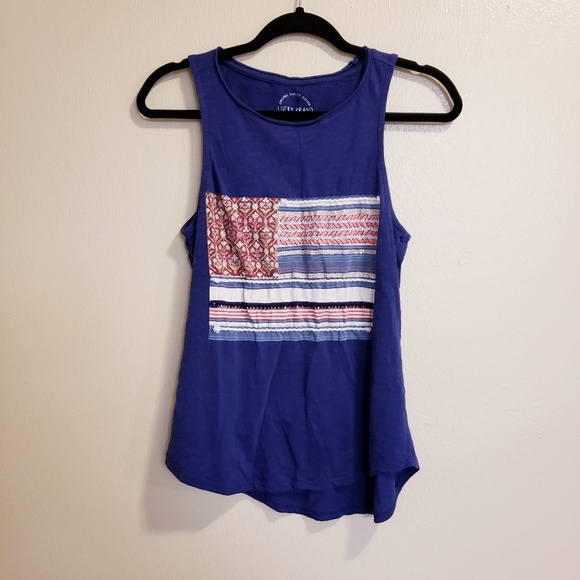 Lucky Brand Tops - 🛍Lucky Brand American Flag pattern Blue Tank Top